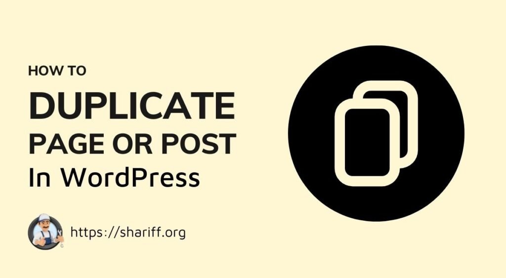 duplicate wordpress page