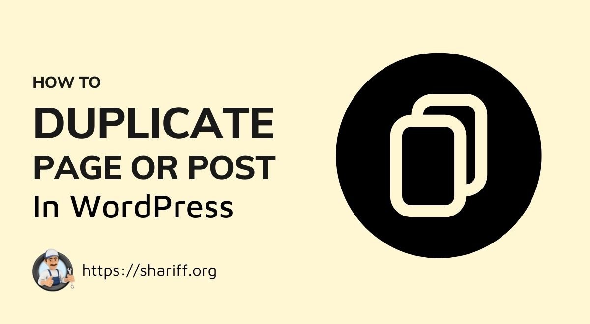 duplicate wordpress page
